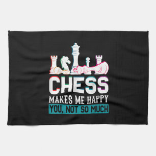 Schach macht mich glücklich Humor Lustiges Geschen Geschirrtuch