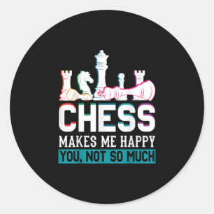Schach macht mich glücklich, Spaß ein lustiges Ges Runder Aufkleber