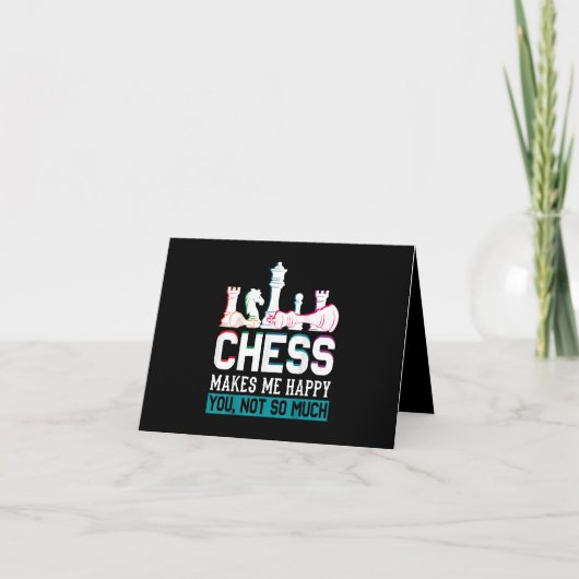 Schach macht mich glücklichen Spaß zu einem lustig Dankeskarte (Vorderseite)