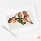 Schach Mädchen Pin Up Rechteckiger Aufkleber (Umschlag)