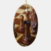 Schach-Mahagonibaum Keramik Ornament (Rechts)