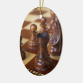 Schach-Mahagonibaum Keramik Ornament (Links)