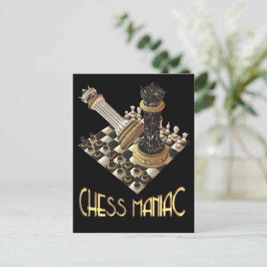 Schach Maniac Postkarte (Stehend Vorderseite)