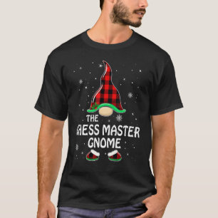 Schach-Meister-Gnom Buffalo-Karo-Passende Familien T-Shirt