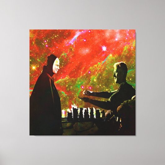 Schach mit dem Tod spielen Leinwanddruck (Vorderseite)