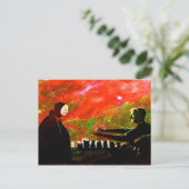 Schach mit dem Tod spielen Postkarte (Stehend Vorderseite)