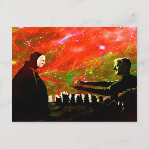 Schach mit dem Tod spielen Postkarte