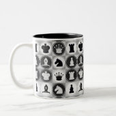 Schach-Muster Zweifarbige Tasse (Links)