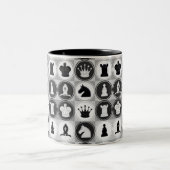 Schach-Muster Zweifarbige Tasse (Mittel)