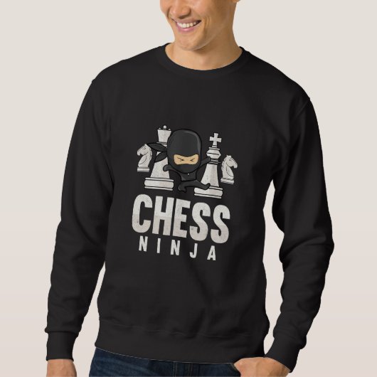 Schach Ninja Funny Schach Kinder Schach Spieler Sc Sweatshirt (Vorderseite)