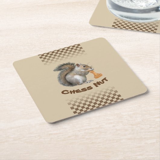 Schach-Nuss Rechteckiger Pappuntersetzer (angewinkelt)