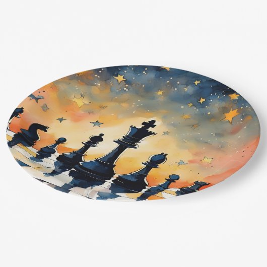 Schach Pappteller (Schrägansicht)