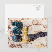 Schach Pawn and Knight - Veteranen Postkarte (Vorne/Hinten)