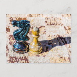 Schach Pawn and Knight - Veteranen Postkarte