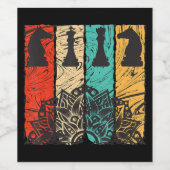 Schach - perfekte Schachfreunde Weinetikett (Einzelnes Label)