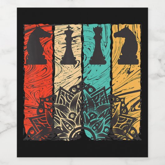 Schach - perfekte Schachfreunde Weinetikett (Einzelnes Label)