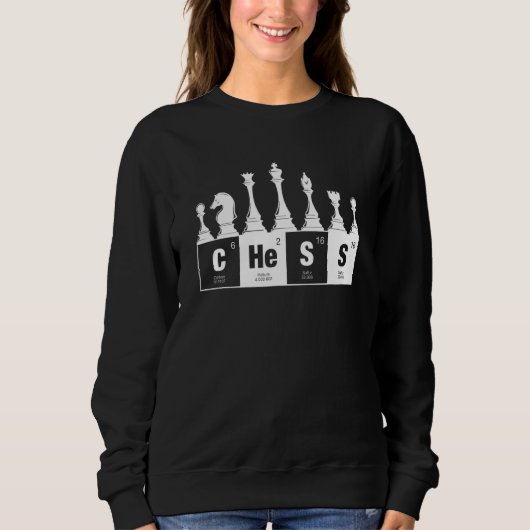 Schach Periodensystem Schachspieler Element Sweatshirt (Vorderseite)