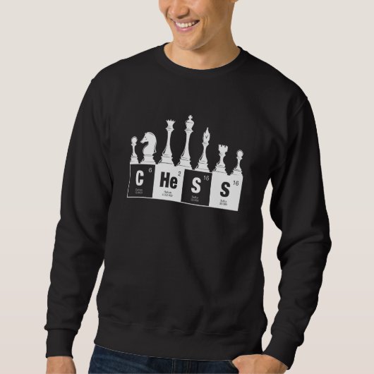 Schach Periodensystem Schachspieler Element Sweatshirt (Vorderseite)