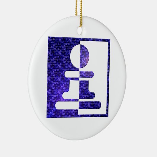 Schach Pfand-Reflexions-Verzierung Keramik Ornament (Rechts)