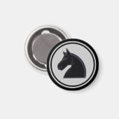 Schach Piece Black Knight Magnet (Vorderseite/Rückseite)