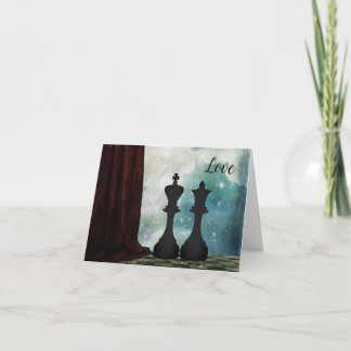 Schach Piece King und Queen Liebe Paare Karte