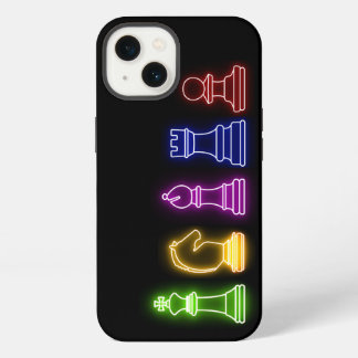 Schach Piece Neon Lights Black iPhone 13 Hülle