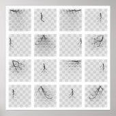 Schach-Piece-Reisen (Schwarze Stücke, Platz) Poster (Vorne)