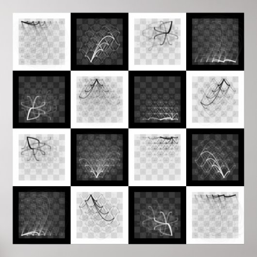 Schach-Piece-Reisen (schwarze und weiße Stücke) Poster (Vorne)