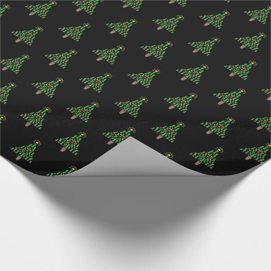 Schach-Piece Weihnachtsbaum Geschenkpapier (Ecke)