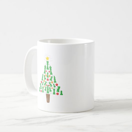 Schach-Piece Weihnachtsbaum Kaffeetasse (Vorderseite Links)