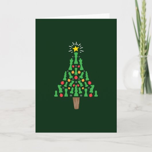 Schach-Piece Weihnachtsbaum Karte (Vorderseite)