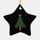 Schach-Piece Weihnachtsbaum Keramik Ornament (Hinten)