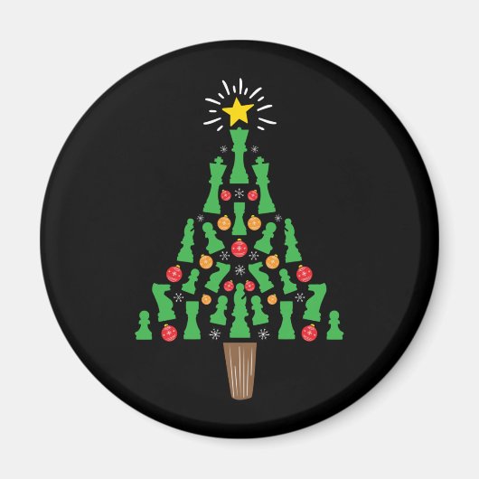 Schach-Piece Weihnachtsbaum Magnet (Vorne)