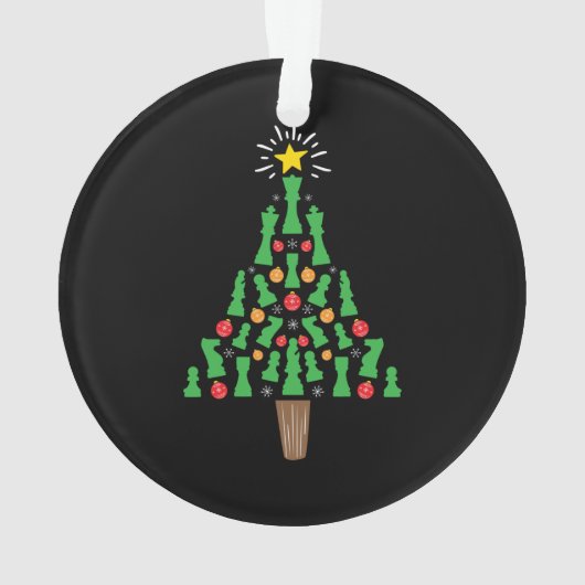 Schach-Piece Weihnachtsbaum Ornament (Rückseite)