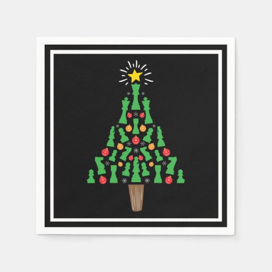 Schach-Piece Weihnachtsbaum Serviette (Vorderseite)