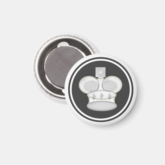 Schach Piece White King Magnet (Vorderseite/Rückseite)