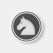 Schach Piece White Knight Magnet (Vorne)