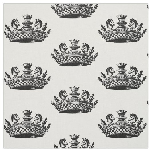 Schach Pieces Crown Black Stoff (Muster)