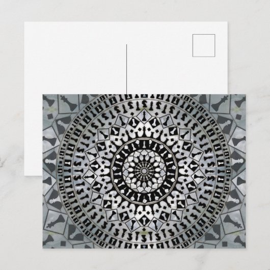 Schach Pieces Mandala Postkarte (Vorne/Hinten)