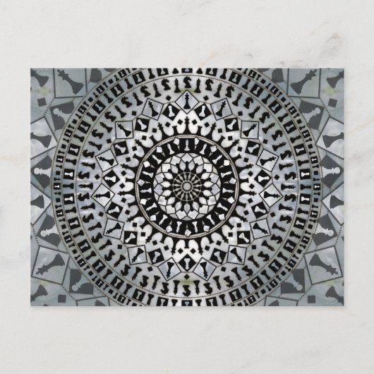 Schach Pieces Mandala Postkarte (Vorderseite)