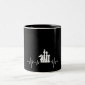 Schach-Player-Geschenk-Idee Schach Stücke Herzschl Zweifarbige Tasse (Mittel)