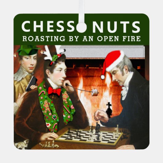Schach-Player-Weihnachtsgeschenk Ornament Aus Metall (Vorderseite)