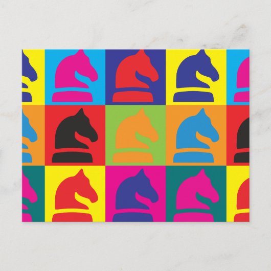 Schach Pop Art Postkarte (Vorderseite)