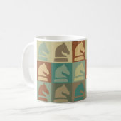 Schach-Pop-Kunst Kaffeetasse (Vorderseite Links)