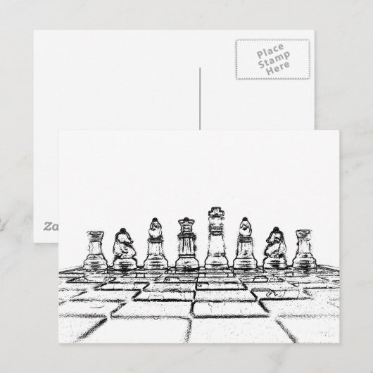 Schach Postkarte (Vorne/Hinten)