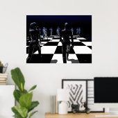 Schach - POV des Bischofs Poster (Heimbüro)