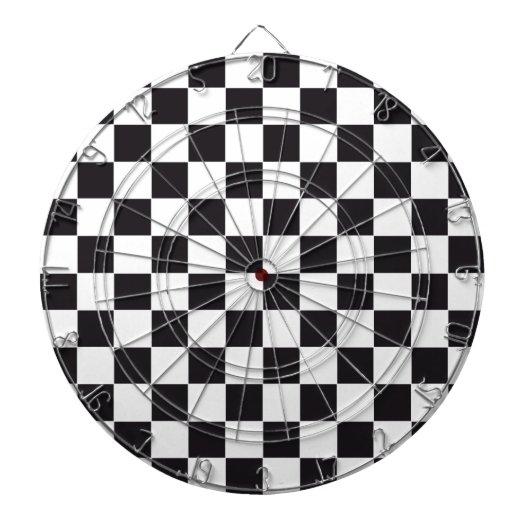 Schach-Quadrat-Muster - schwarz + Ihr Hintergrund Dartscheibe (vorne)