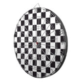 Schach-Quadrat-Muster - schwarz + Ihr Hintergrund Dartscheibe (Vorderseite rechts)