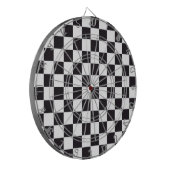 Schach-Quadrat-Muster - schwarz + Ihr Hintergrund Dartscheibe (Vorderseite Links)