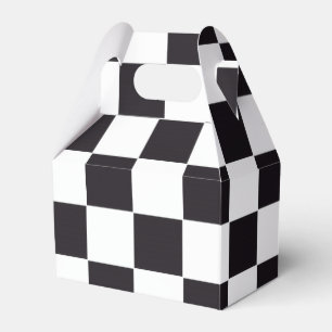 Schach-Quadrat-Muster - schwarz + Ihr Hintergrund Geschenkschachtel